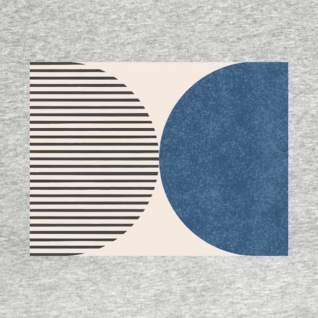 Half Circle Stripes - Navy Blue Black by moonlightprint